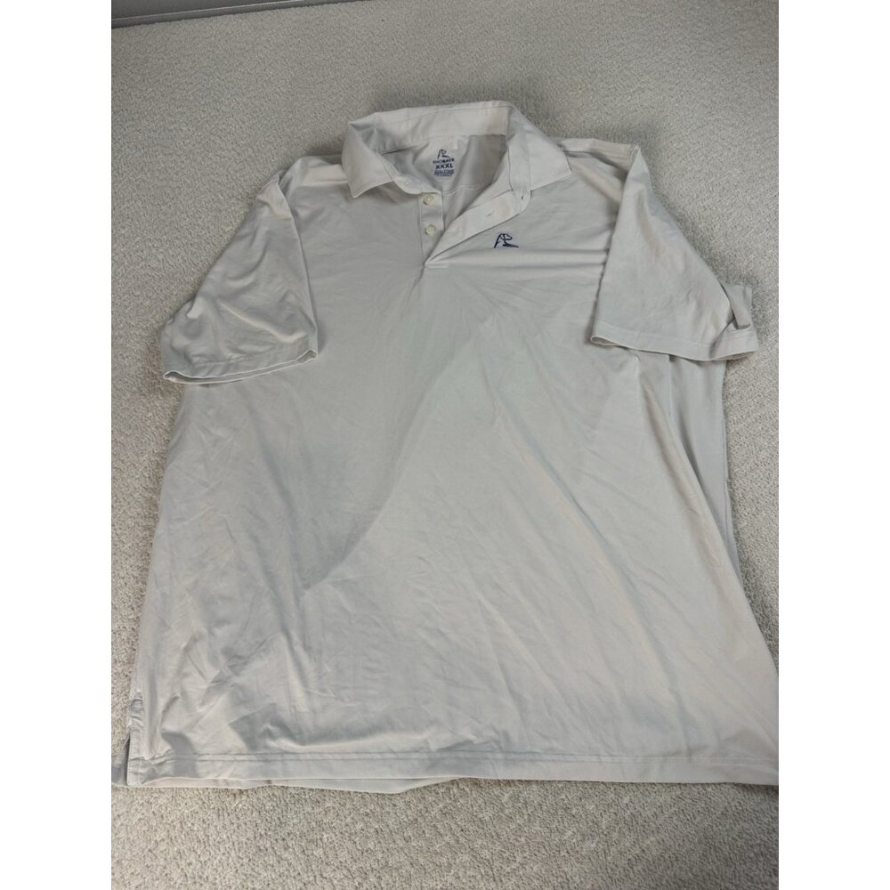Rhoback Polo Shirt Mens Sz‎ XXXL Solid White Golf Stretch Performance 3XL